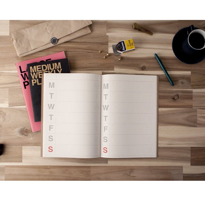 JSTORY Big Personal Wide Spaces Weekly Planner 28 Sheets Kraft - Image 4
